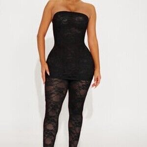 Look Out For Me Lace Jumpsuit - Black
